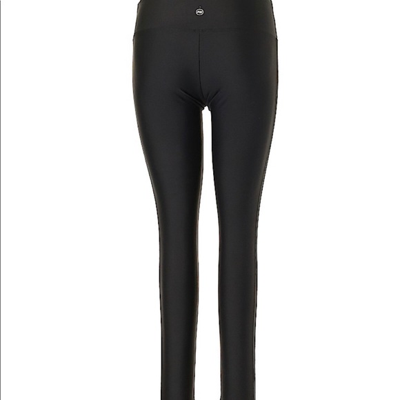 Flywheel Sports Pants - Fashion flywheel Black leggings w/ side mesh slit
